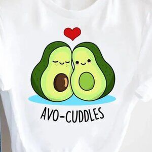 AVO-CUDDLES Printed Round Neck Short-Sleeved Women T-Shirt Size LARGE